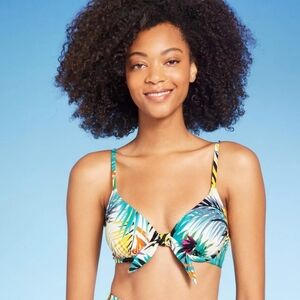 Shade & Shore Blue and Green Bikini Top NWT Size 38D